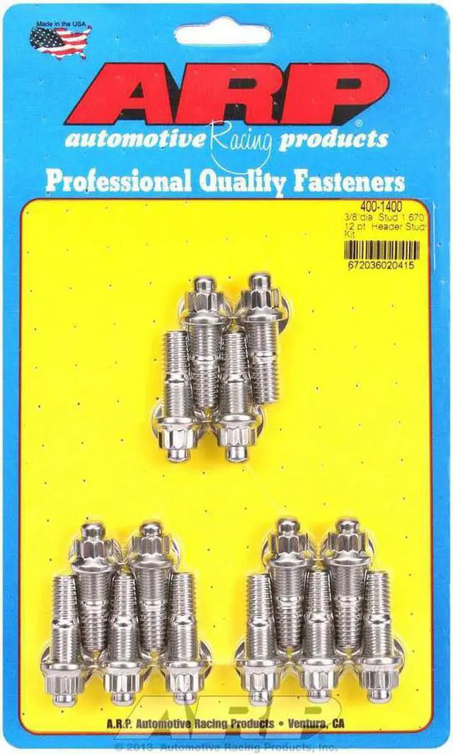 Main image of ARP 400-1400 3/8 x .750 SS 12pt header stud kit