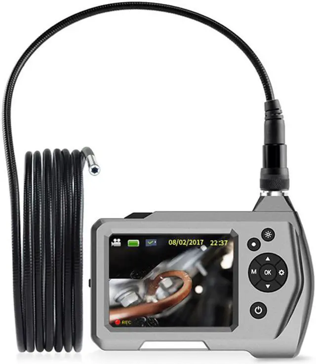 Main image of 7.6mm Industrial Endoscope Borescope Micro Inspection Camera Digital Endoscope HD 3.5inch Borescope Camera with LED Light Semi-Rigid Flexible Pipe Rechargeable 2600mAh Battery - 1M