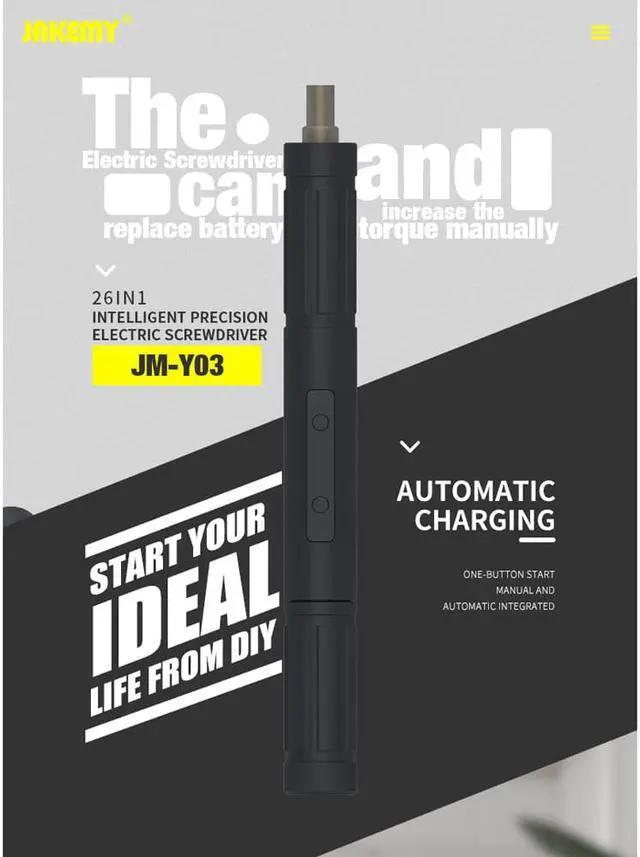 Alt view image 4 of 7 - New 24 in 1 Mini Cordless Electric Screwdriver with Removable Rechargeable Lithium Battery for DIY Phone Laptop