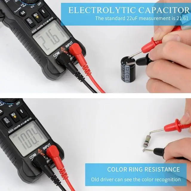 Alt view image 3 of 7 - MESTEK CM80 Professional True RMS LCD Digital Clamp Meter Multimeter AC/DC Voltage AC Current Capacitance Continuity Test Frequency Measurement Tester