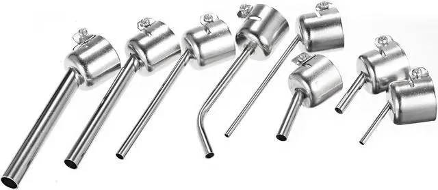 Alt view image 5 of 6 - 8Pcs Universal Hot Air Generator Nozzles Heat Resistant 45 Degree Bent Long Short Round Heat Air Machine