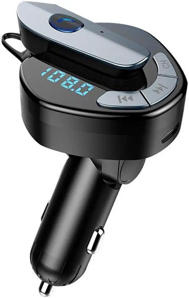 Alt view image 4 of 7 - Bluetooth Car Hands-Free Kit Dual USB Fast Charger with LCD Display Music Player MP3 FM Transmitter Headset