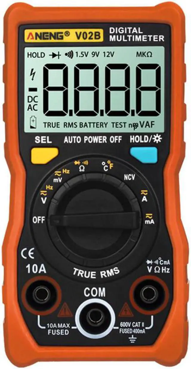 Main image of ANENG V02B Analog Digital Multimeter Esr Meter Transistor Tester Multimetro Multimeter Auto Peak Power Off Meter Car Multi Meter - Orange