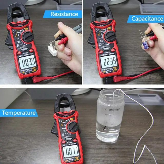 Alt view image 7 of 7 - Habotest HT206B Digital Clamp Meter True Rms Pinza Amperimetrica Multimeter Clamp