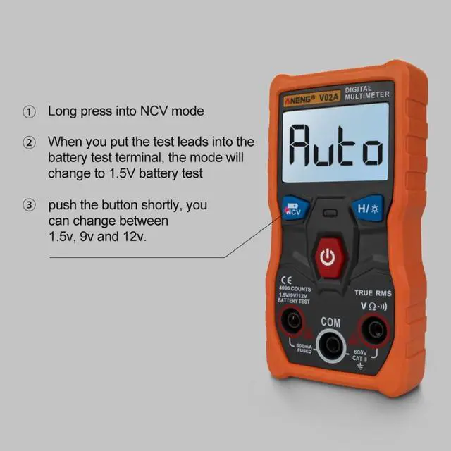 Alt view image 7 of 7 - ANENG V03A Analog Measurement Digital Multimeter Esr Meter Multimeter Auto Power Off Testers Tools For Auto Ac Mutimetro - Orange