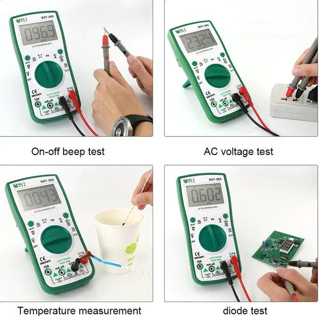 Alt view image 7 of 7 - BEST 58X Professional Digital Display Multimeter Portable Handheld High Precision Power Supply Voltage Meter with Bag