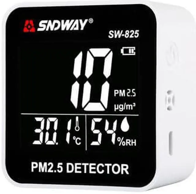 Main image of SNDWAY SW-825 Laser PM2.5 Detector Digital Air Quality Monitor Tester w/ Alarm Gas Analyzer Temperature humidity meter Diagnostic Tool