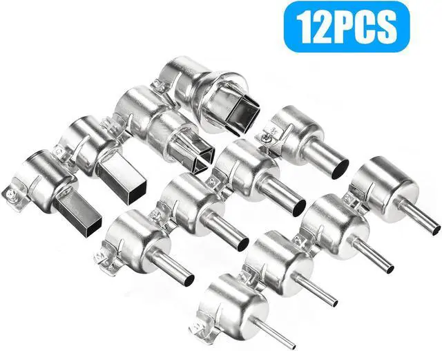 Alt view image 2 of 6 - 12Pcs Universal Hot Air Generator Nozzles Heat Resistant Round and Square Heat Air Machine Solder Set Soldering Tip Tool