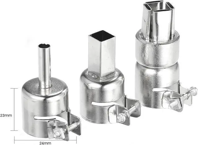 Alt view image 4 of 6 - 12Pcs Universal Hot Air Generator Nozzles Heat Resistant Round and Square Heat Air Machine Solder Set Soldering Tip Tool