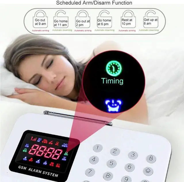 Alt view image 5 of 7 - GSM Alarm System with Digital LCD Display Wire-less Home Security System with Remote Control