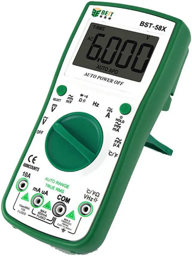 Alt view image 4 of 7 - BEST 58X Professional Digital Display Multimeter Portable Handheld High Precision Power Supply Voltage Meter with Bag