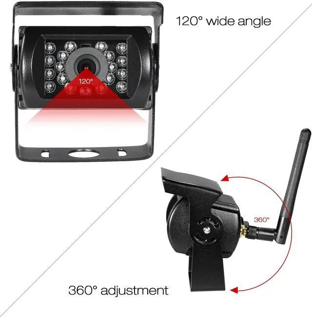 Alt view image 6 of 7 - Wireless&Wired Double Use 7" LCD Monitor Backup Camera Waterproof Rear View Kit with Wide Angle Camera Night Vision Parking for Truck RV Trailer Motorhome Bus Camper
