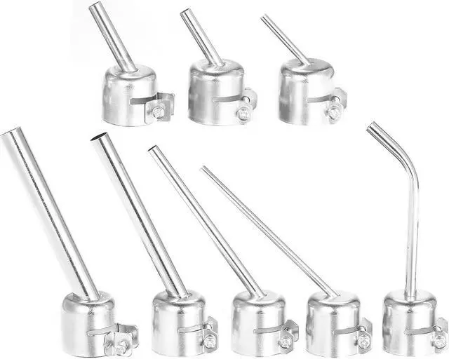 Alt view image 3 of 6 - 8Pcs Universal Hot Air Generator Nozzles Heat Resistant 45 Degree Bent Long Short Round Heat Air Machine