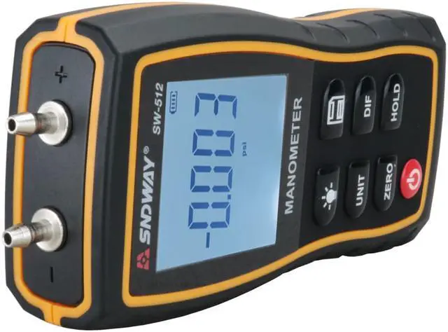 Alt view image 3 of 4 - SNDWAY SW-512 Digital Manometer Air Pressure gauge Vacuum Pressure Gauges differential natural gas pressure gauge meter measurement
