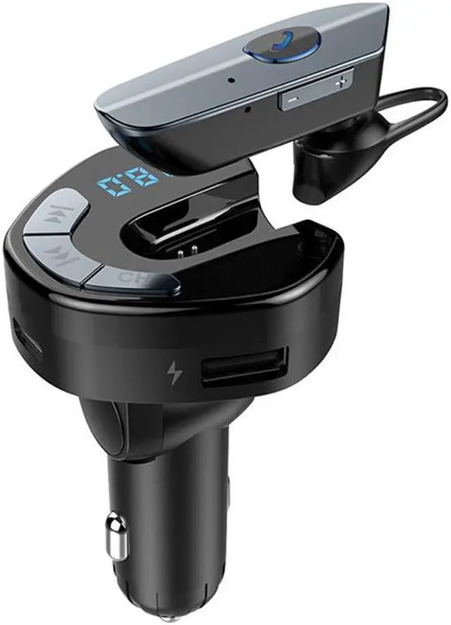 Main image of Bluetooth Car Hands-Free Kit Dual USB Fast Charger with LCD Display Music Player MP3 FM Transmitter Headset