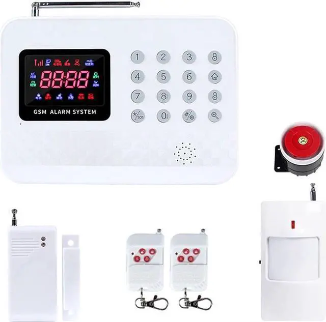Main image of GSM Alarm System with Digital LCD Display Wire-less Home Security System with Remote Control