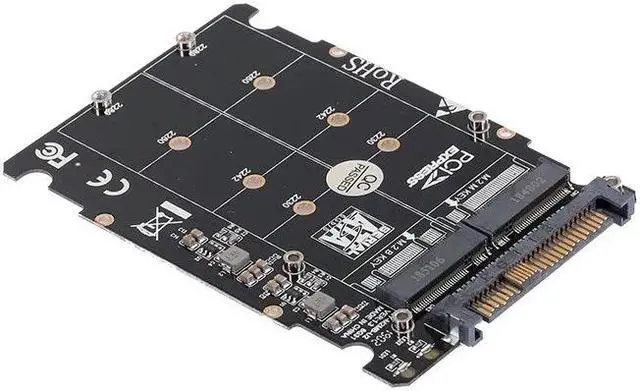 Alt view image 2 of 7 - M.2 NGFF SSD(Key M) Key B SSD to U.2 SFF-8639 Adapter Card Converter SATA Interface is Not Supported