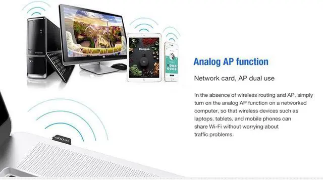 Alt view image 3 of 7 - EDUP USB Network Adapter 11AC 650M Dual Band 2.4G 5.8G Wireless Wifi Adapter EP-AC1651