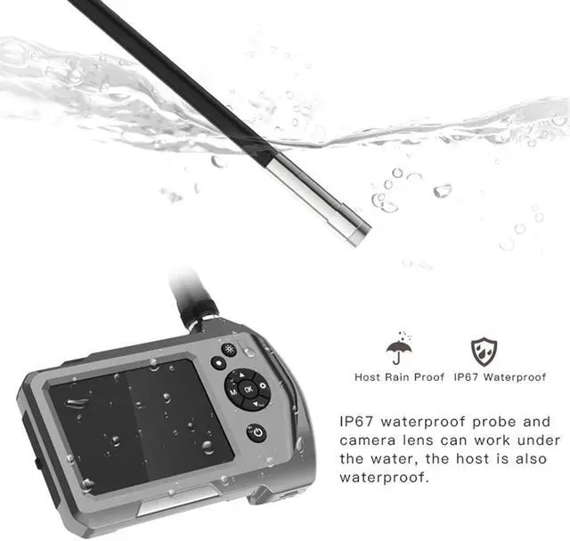Alt view image 7 of 7 - 7.6mm Industrial Endoscope Borescope Micro Inspection Camera Digital Endoscope HD 3.5inch Borescope Camera with LED Light Semi-Rigid Flexible Pipe Rechargeable 2600mAh Battery - 1M
