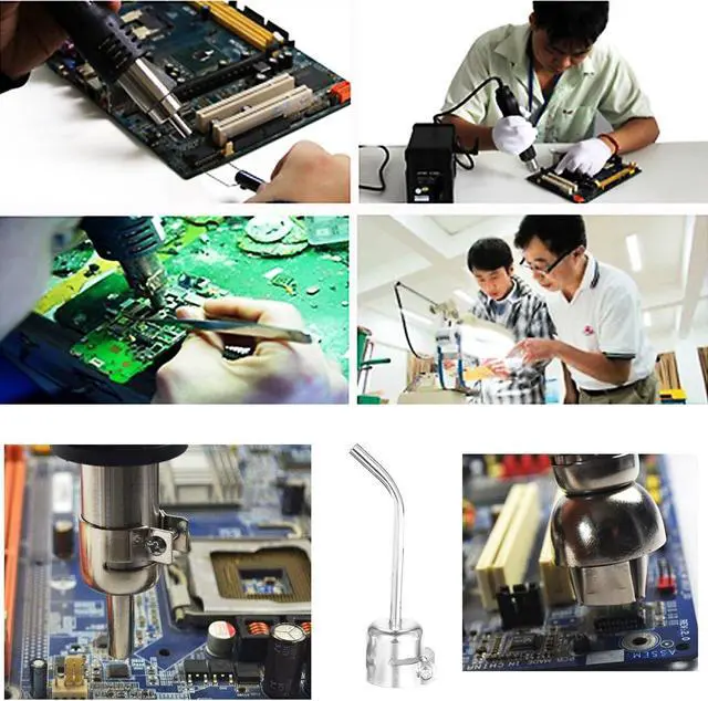 Alt view image 2 of 6 - 8Pcs Universal Hot Air Generator Nozzles Heat Resistant 45 Degree Bent Long Short Round Heat Air Machine