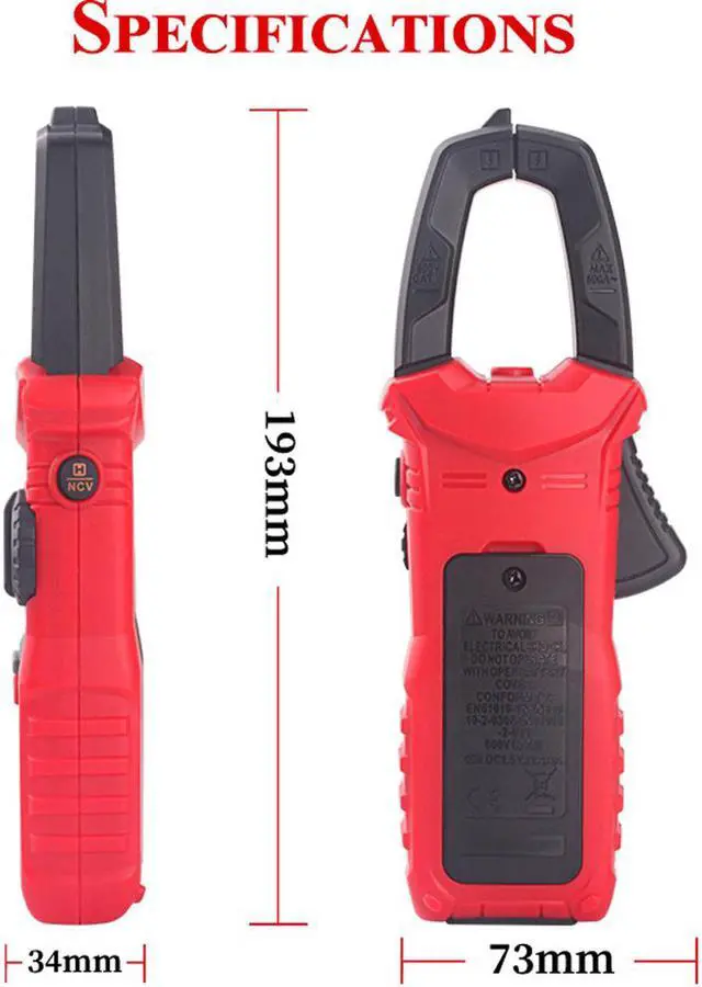 Alt view image 3 of 7 - Habotest HT206B Digital Clamp Meter True Rms Pinza Amperimetrica Multimeter Clamp