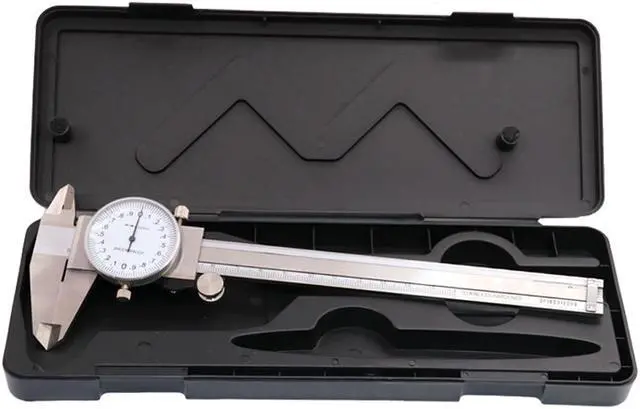 Alt view image 5 of 7 - Vernier Caliper 150mm Stainless Steel Dial Caliper Analog Precision Measuring Tools Height Depth Gauge Micrometer With Box
