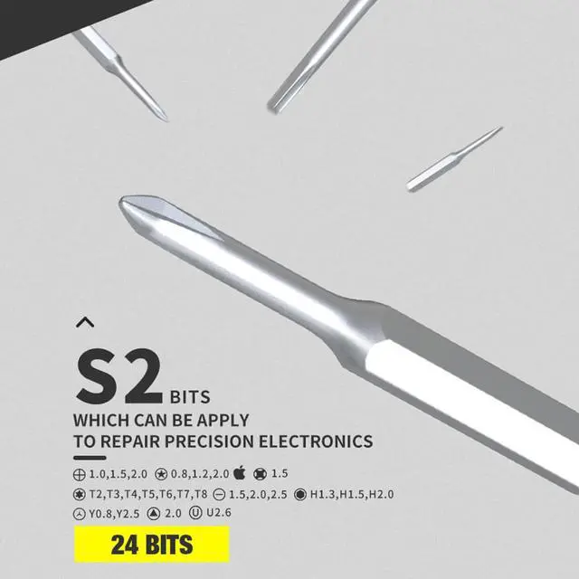 Alt view image 5 of 7 - New 24 in 1 Mini Cordless Electric Screwdriver with Removable Rechargeable Lithium Battery for DIY Phone Laptop