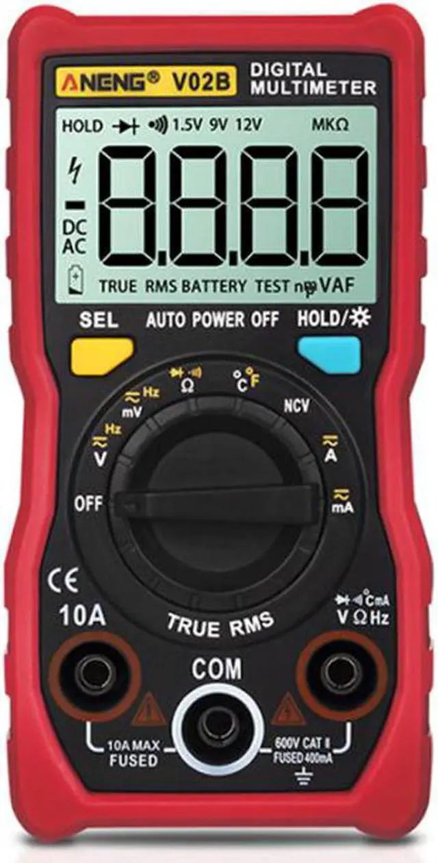 Main image of ANENG V02B Analog Digital Multimeter Esr Meter Transistor Tester Multimetro Multimeter Auto Peak Power Off Meter Car Multi Meter - Red