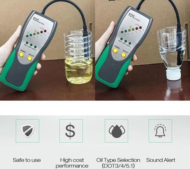 Alt view image 6 of 7 - DY23 Automotive Brake Fluid Tester Digital Brake Fluid Inspection with High-Precision Probe LED Indicator Display Car Diagnostic Tool