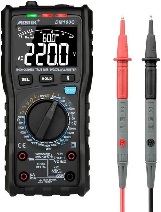 Main image of MESTEK DM100C Analog Digital Multimeter True RMS NCV Automatic Multimeter Resistance Voltage Temperature Multimetro Non-contact Meter