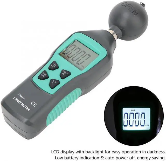 Alt view image 6 of 7 - Mini Digital Luxmeter 0-200000 LCD Display Handheld Illuminometer Luminometer Photometer Temperature Multifunctional Tester