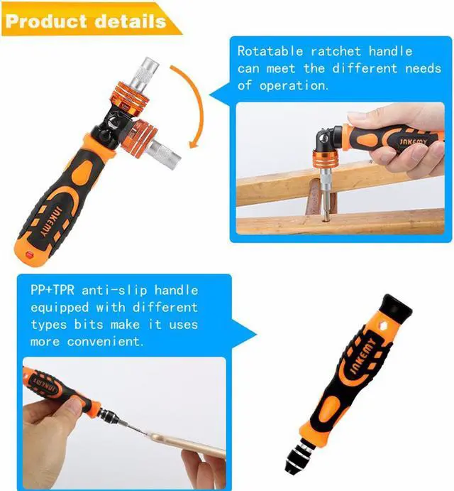 Alt view image 6 of 7 - JAKEMY JM-6121 31 in 1 Hand Tool Set Electronics Repair Tools Set Kit Multi Bits Ratchet Screwdriver Set for LaptopTablet Repair