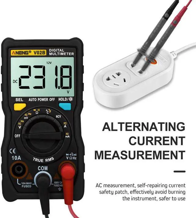 Alt view image 3 of 7 - ANENG V02B Analog Digital Multimeter Esr Meter Transistor Tester Multimetro Multimeter Auto Peak Power Off Meter Car Multi Meter - Black