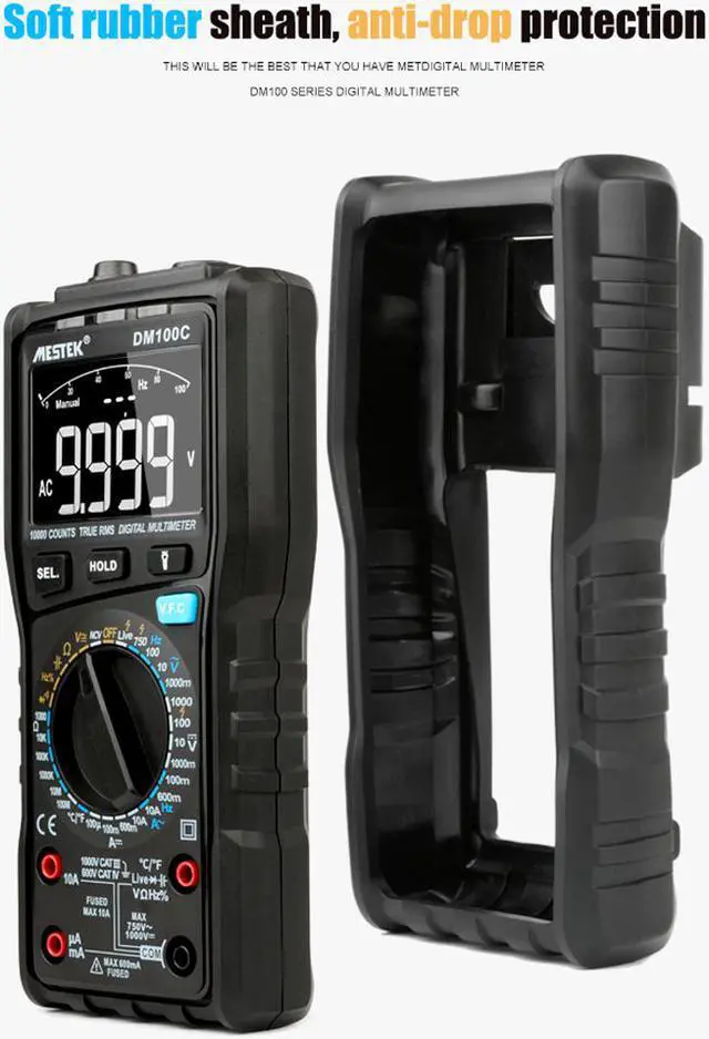 Alt view image 7 of 7 - MESTEK DM100C Analog Digital Multimeter True RMS NCV Automatic Multimeter Resistance Voltage Temperature Multimetro Non-contact Meter