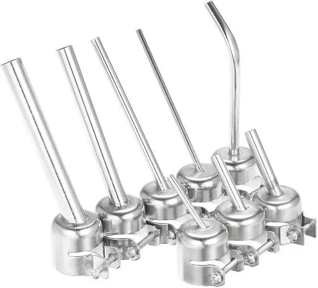 Main image of 8Pcs Universal Hot Air Generator Nozzles Heat Resistant 45 Degree Bent Long Short Round Heat Air Machine