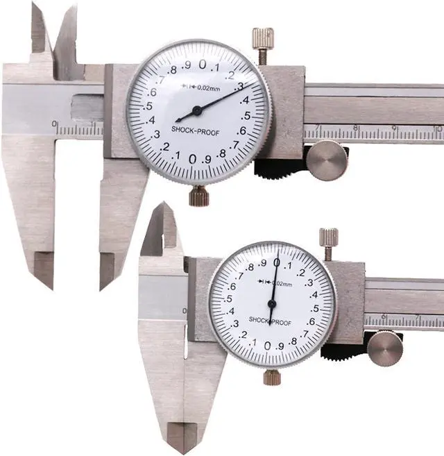 Alt view image 2 of 7 - Vernier Caliper 150mm Stainless Steel Dial Caliper Analog Precision Measuring Tools Height Depth Gauge Micrometer With Box
