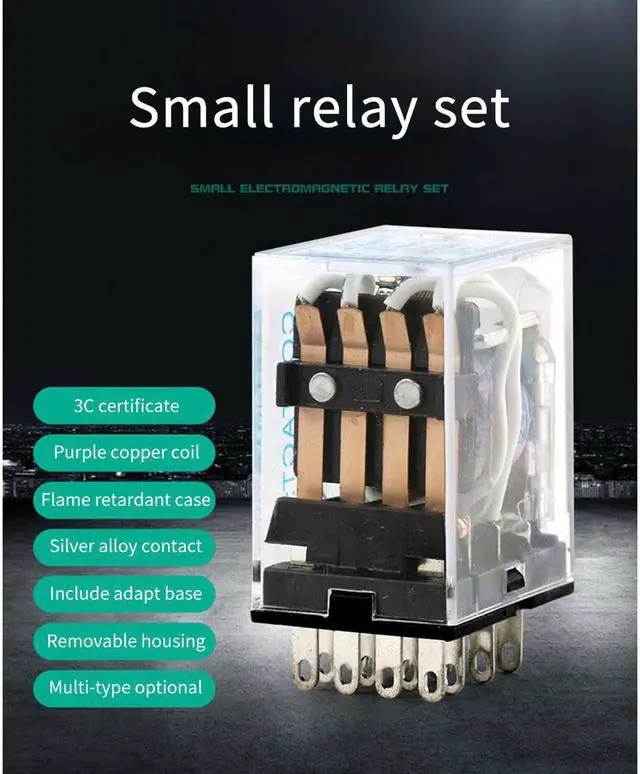 Alt view image 3 of 4 - ELECALL Electromagnetic Relay 12V Contactor Motor Starter Relay HH54P