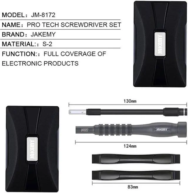 Alt view image 4 of 7 - JAKEMY JM-8172 Precision Screwdriver Set Magnetic Multifunction Screwdriver Bits for iPhone Samsung Phone Tablet Watch Repair Tools Kit