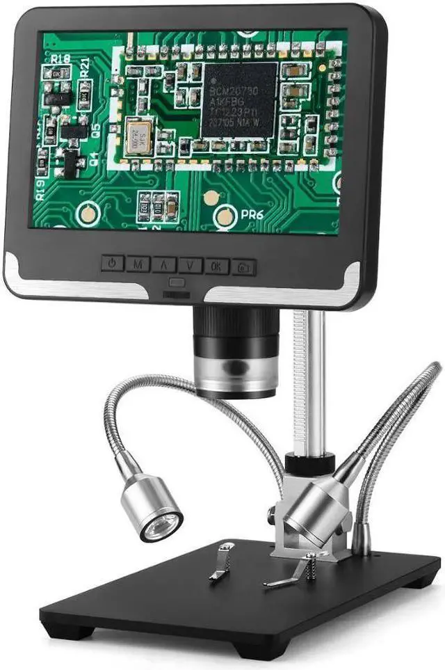 Main image of AD206 7 Inch LCD Screen 2.0MP 200X Digital Microscope Industrial Inspection Electron Microscope Mobile Phone Repairing PCB Soldering SMT Microscopes with Remote Control - Black