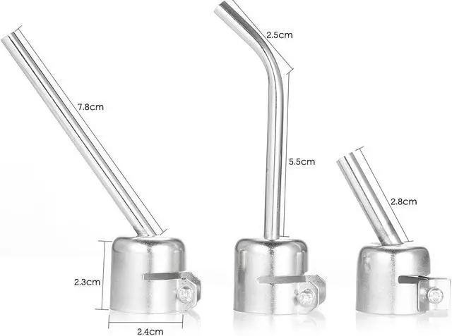 Alt view image 4 of 6 - 8Pcs Universal Hot Air Generator Nozzles Heat Resistant 45 Degree Bent Long Short Round Heat Air Machine