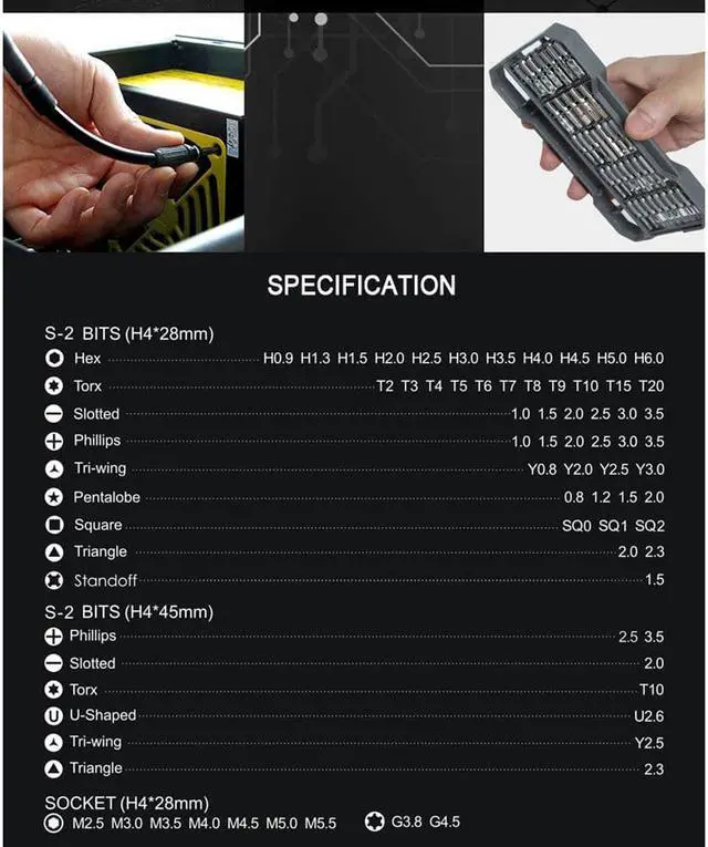 Alt view image 5 of 7 - JAKEMY JM-8172 Precision Screwdriver Set Magnetic Multifunction Screwdriver Bits for iPhone Samsung Phone Tablet Watch Repair Tools Kit