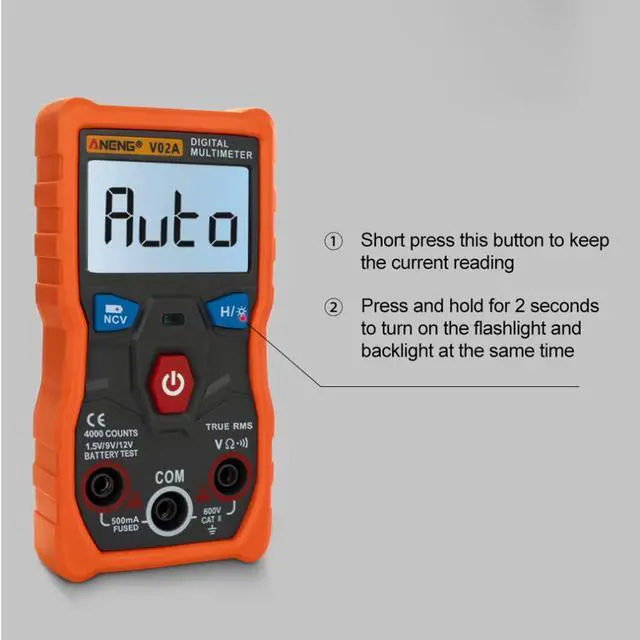 Alt view image 6 of 7 - ANENG V03A Analog Measurement Digital Multimeter Esr Meter Multimeter Auto Power Off Testers Tools For Auto Ac Mutimetro - Orange