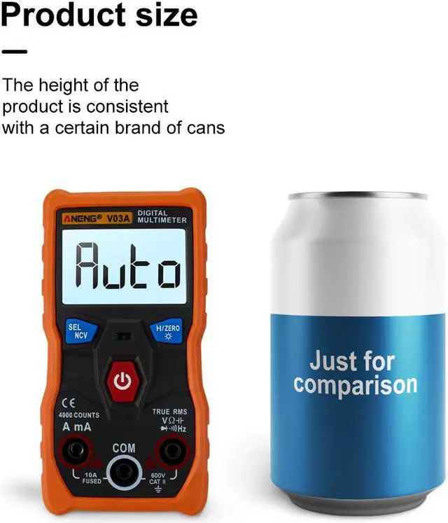 Alt view image 3 of 7 - ANENG V03A Analog Measurement Digital Multimeter Esr Meter Multimeter Auto Power Off Testers Tools For Auto Ac Mutimetro - Orange