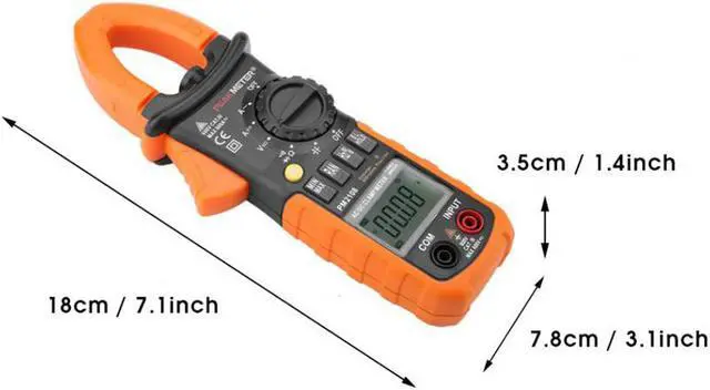 Alt view image 7 of 7 - PEAKMETER PM2108 Clamp Meter Portable Digital AC/DC Clamp Meter Multimeter Current Voltage Resistance Tester Multimeters