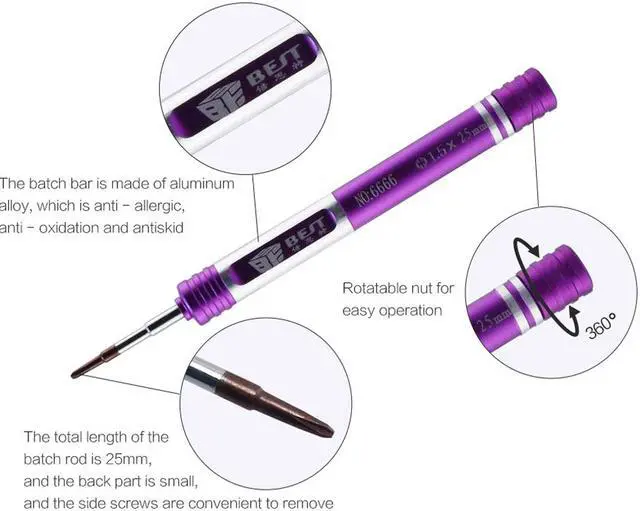 Alt view image 2 of 6 - BST-6666 7 in 1 Mobile Phone Repair Tools Kit Disassemble Screwdriver Set Spudger Nylon Opener