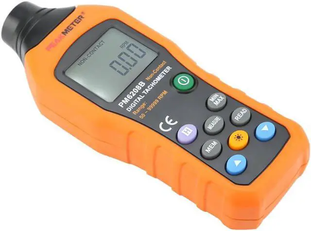 Alt view image 3 of 7 - PEAKMETER PM6208B Digital Tachometer Digital Non-Contact Tachometer RPM Speed Meter Revolution Meter Speed Measuring Instrument