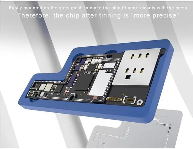 Alt view image 6 of 7 - 3D BGA Reballing Stencil Kit Motherboard Middle Layer Planting Tin Template Soldering Net For iPhone X/XS/XR/XS MAX