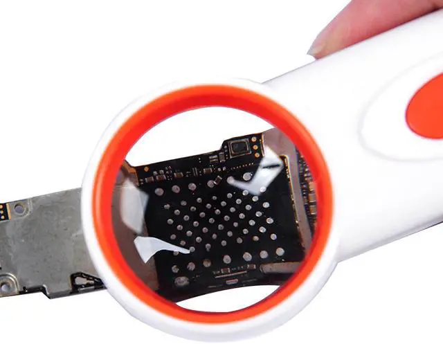 Main image of Portable 10X Magnifier Magnifying Glass illuminated LEDs Handheld Magnifier Light Magnified Tool For Reading