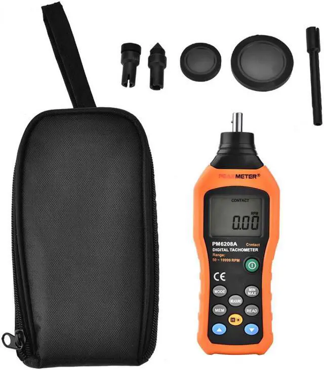 Alt view image 4 of 7 - PEAKMETER PM6208A Portable Tachometer Meter Contact-Type Digital Tachometer Meter Motor Speed Gauge Tester