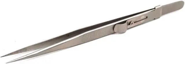 Main image of Precision Adjustable Slide Lock Anti Static Tweezers For Jewelry Electronic Component Holding Repair Tools